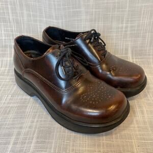Dromedaris Brown Leather Lace Up Sade Comfort Shoe Womens Size 6.5 M EUR 37